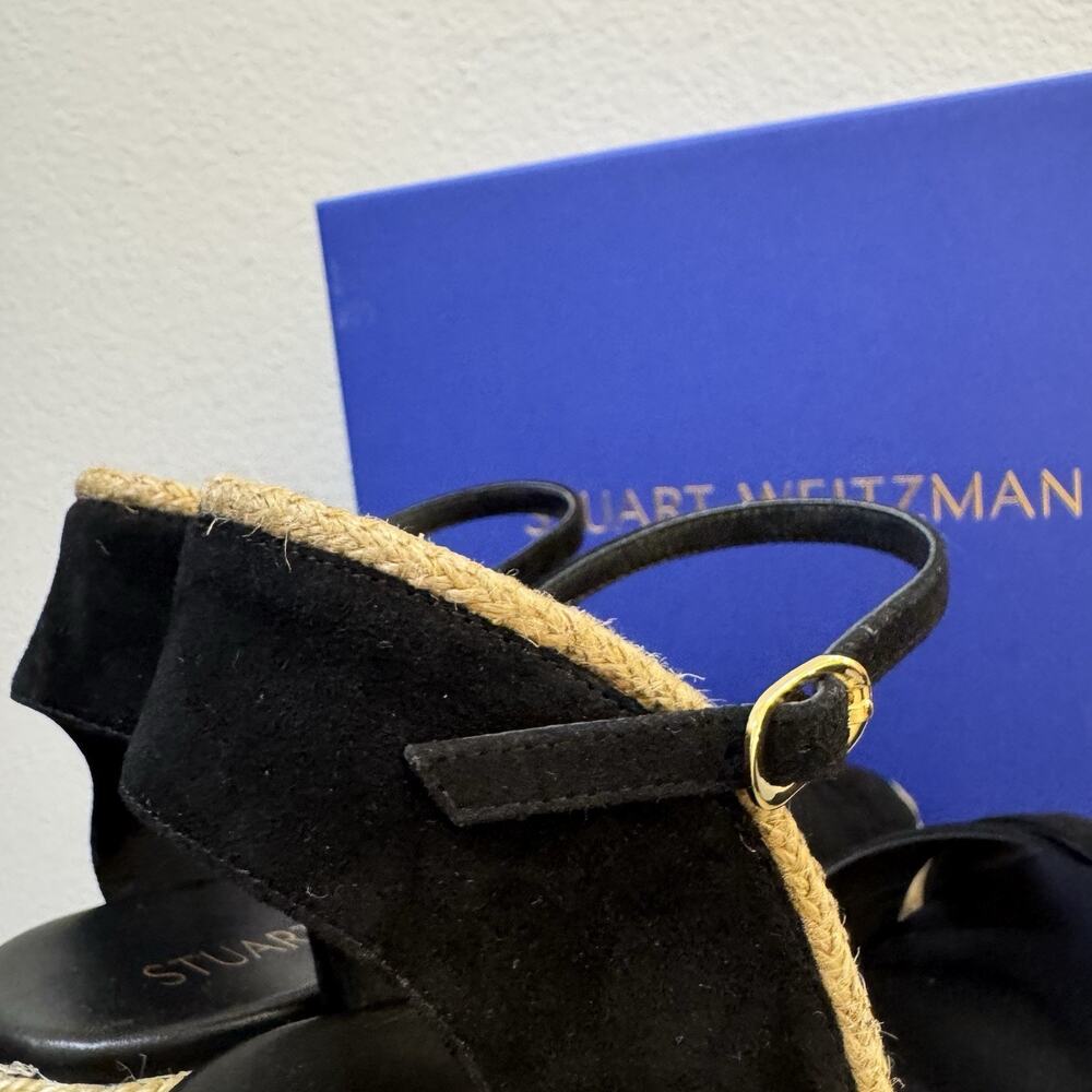 Stuart Weitzman Mirela II Espadrille Wedge Black Size 11 - Picture 11 of 16